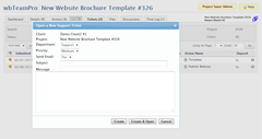 wbTeamPro New Project Ticket Dialog